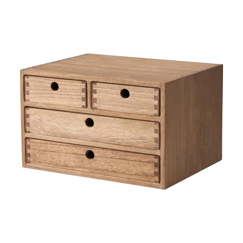 Kirigen Wood Desktop Storage Cabinet/Workspace Document Office necessity Organizer with 4 Drawers/Home,office Letter Mail Sorter with 3 levels/Hold Makeup Box (BR, 3-layer &4 drawers) Dark brown - Image 1